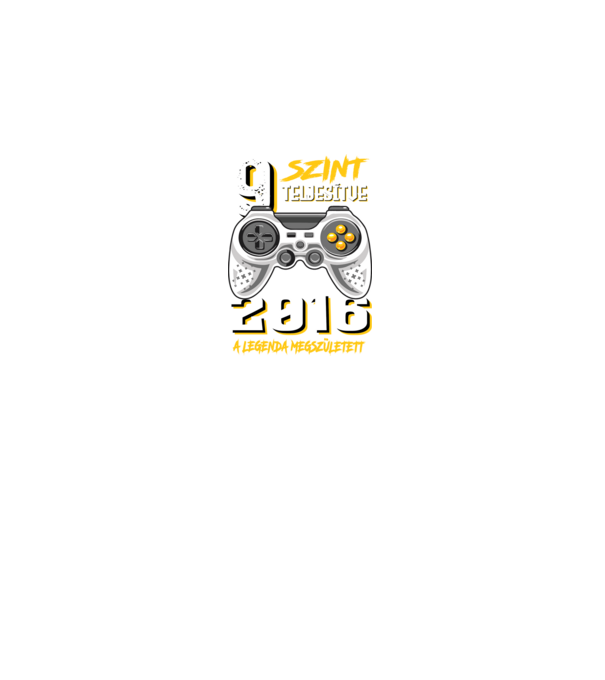 GAMER szint teljesítve 9. 2016 minta fekete pólón