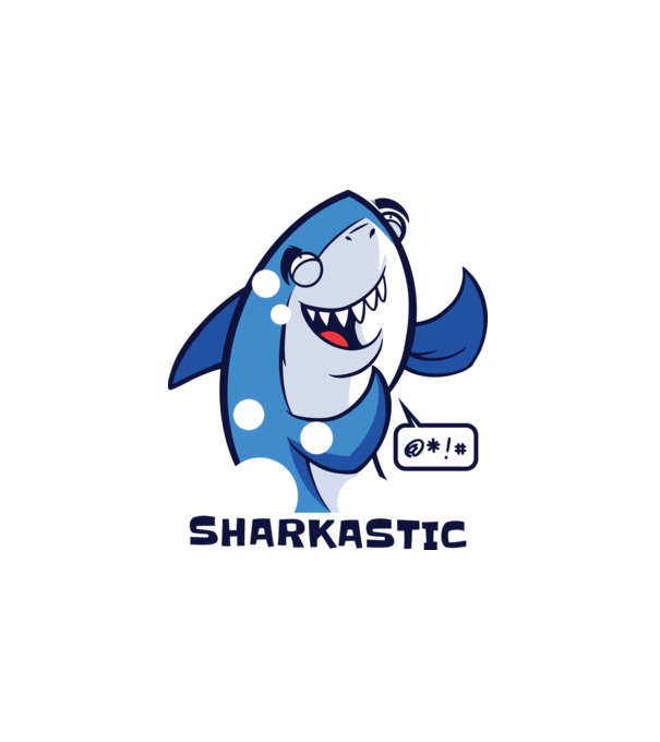 Sharkastic - Szarkasztikus Cápa minta fehér pólón