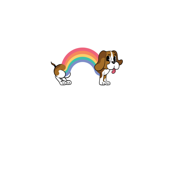Beagle Szivárvány minta fehér pólón