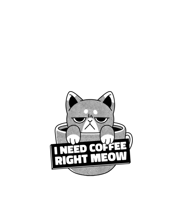 I need Coffee Right Meow minta királykék pólón