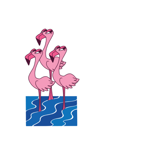 Flamingo Trio minta fekete pólón