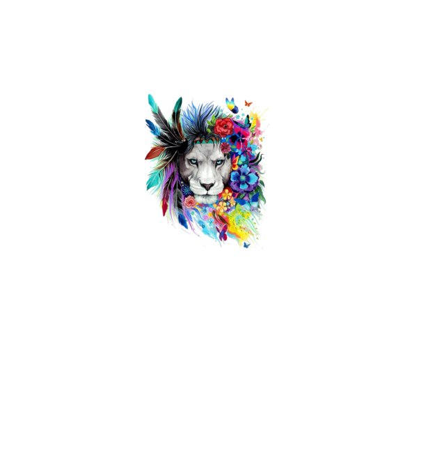 lion color jungle minta fehér pólón