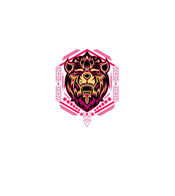 Lion geometry minta fekete pólón