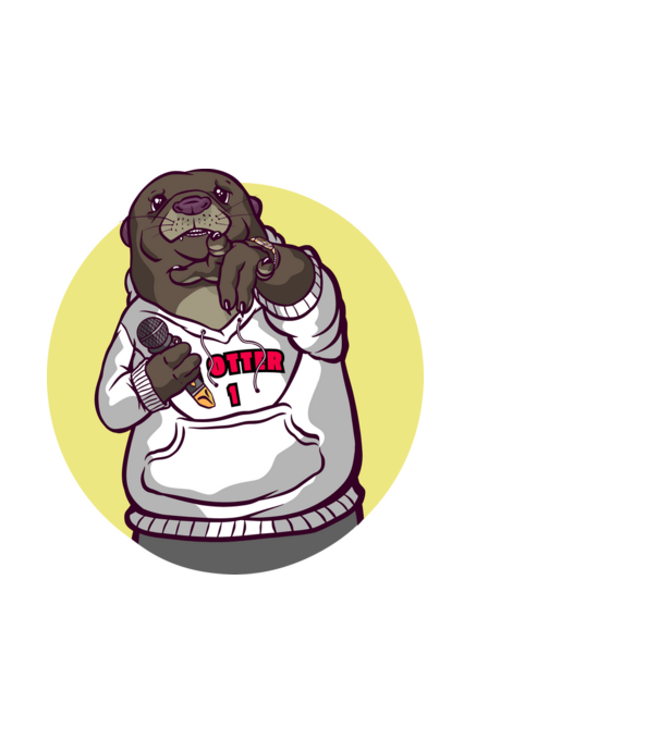 An Otter One minta fekete pólón