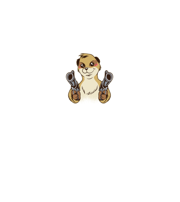 Pew Pew Madafakas Szurikáta minta fekete pólón