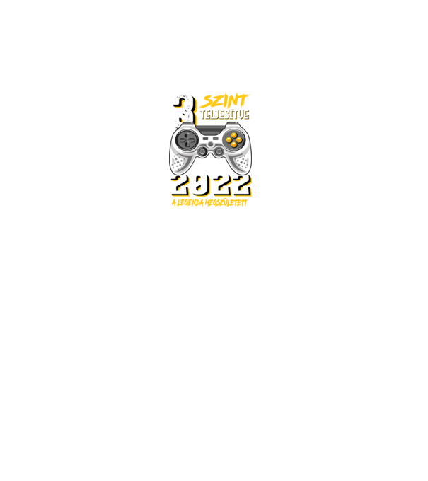 GAMER szint teljesítve 3. 2022 minta fekete pólón