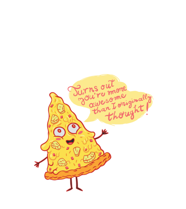 Ananászos pizza minta fehér pólón
