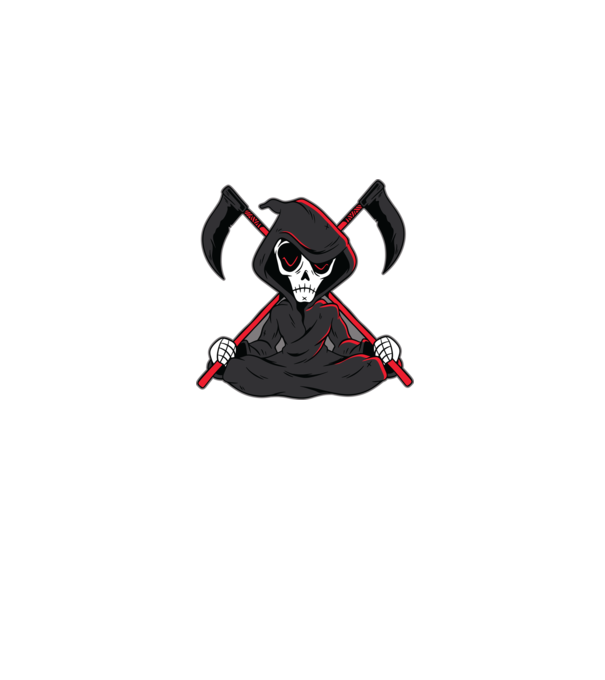 Kaszás - Grim Reaper minta farmerkék pólón