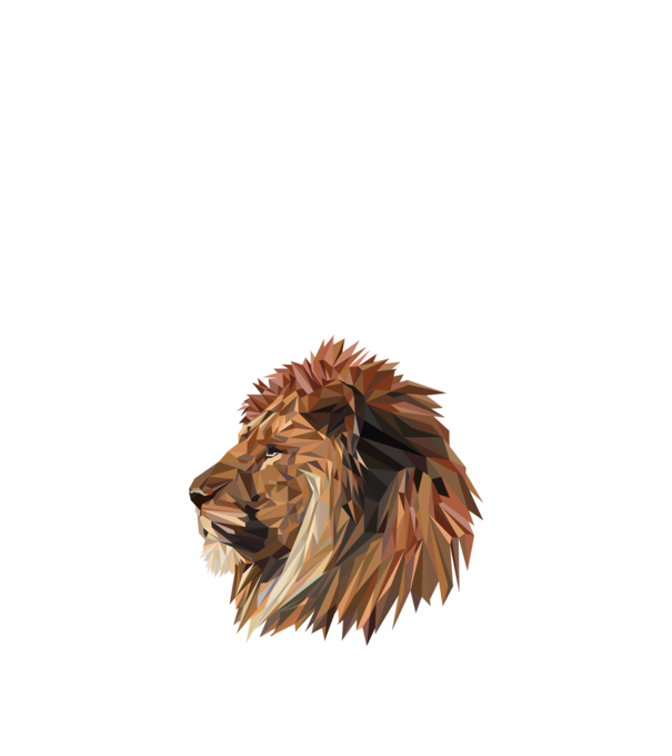 lion polygon minta homokszín pólón