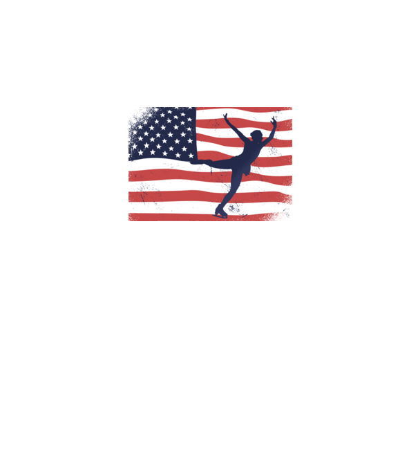 Amerikai korcsolyás minta fehér pólón
