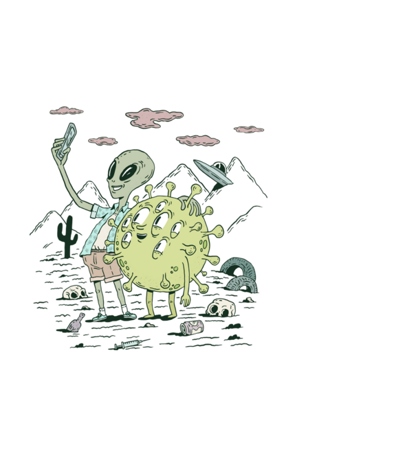 Postapocalyptic ufo minta fekete pólón