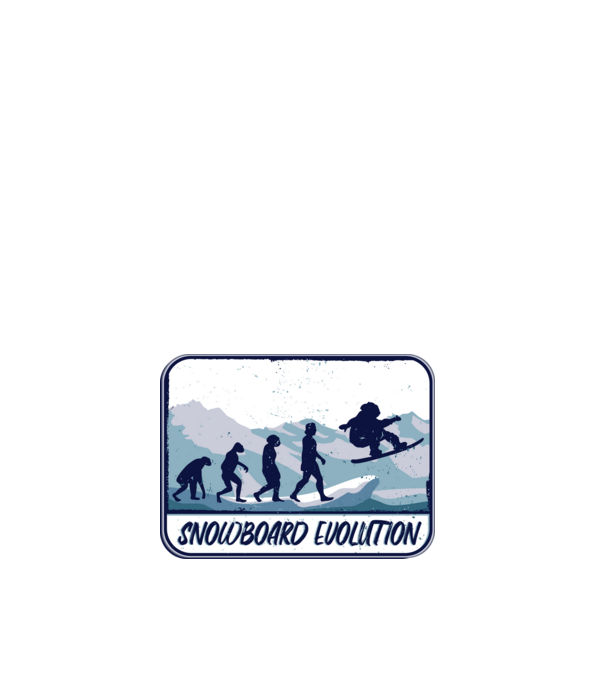 Snowboard evolúció minta fehér pólón