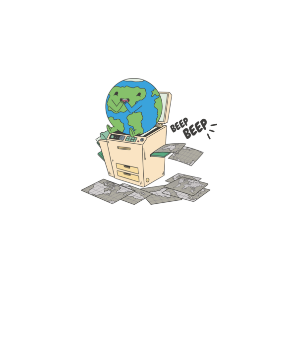 Earth Planet Scanner minta szürke pólón