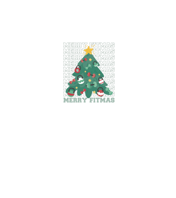 Merry Fitmas Karácsonyfa Fitness minta sötétkék pólón