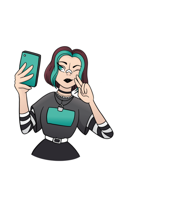 EGirl minta világoskék pólón