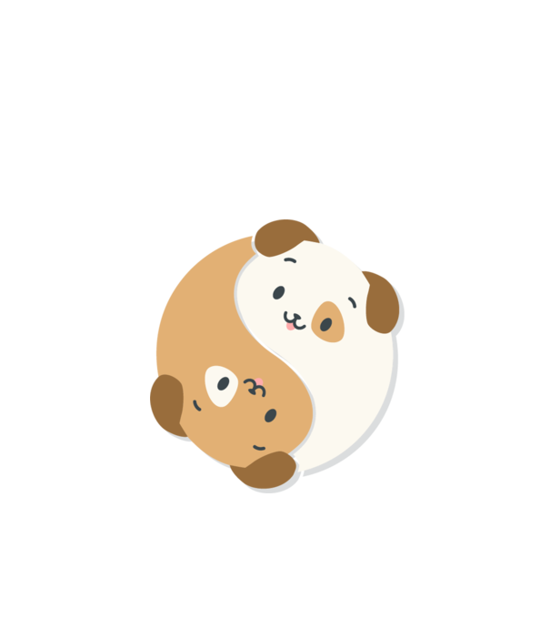 Yin Yang Kutyás minta fehér pólón