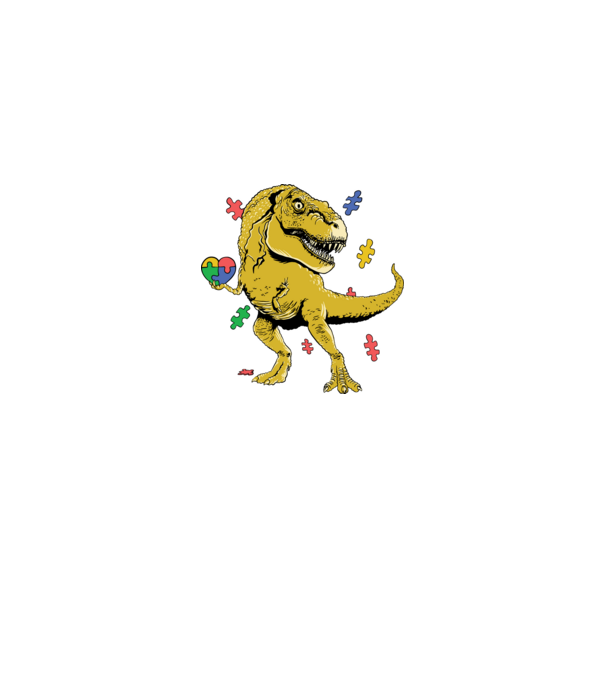 Trex Puzzle szívvel minta királykék pólón