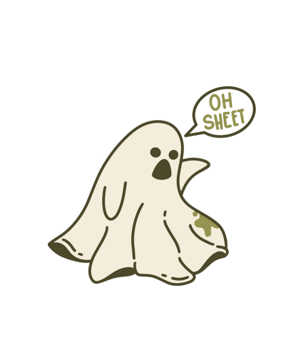 Sheet Ghost minta fehér pólón