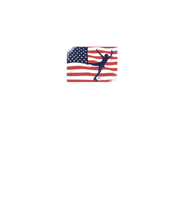 Amerikai korcsolyás minta fehér pólón