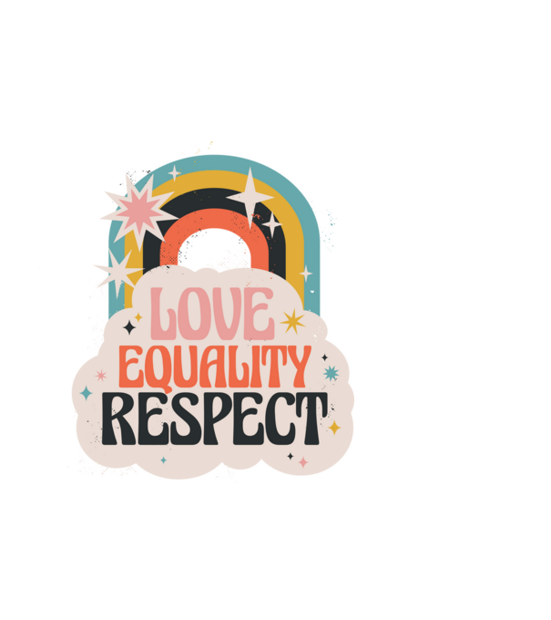 Love equality respect minta fekete pólón