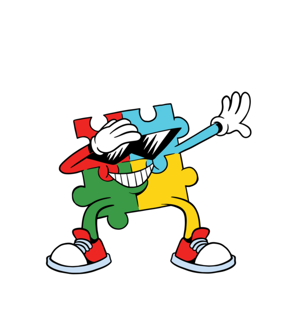 Autista DAB Puzzle minta fehér pólón