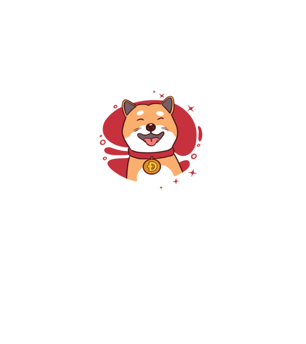 Dogecoin minta fekete pólón