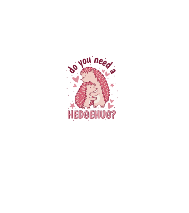 Hedgehug minta fehér pólón