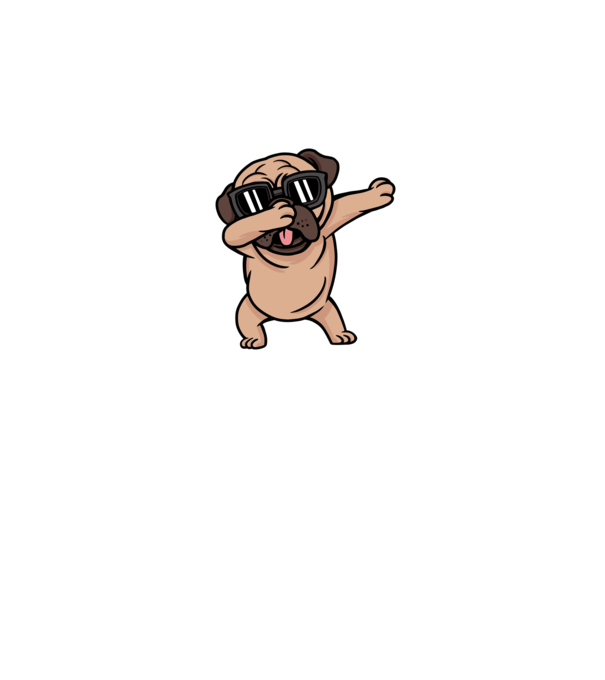 Pug DAB minta szürke pólón