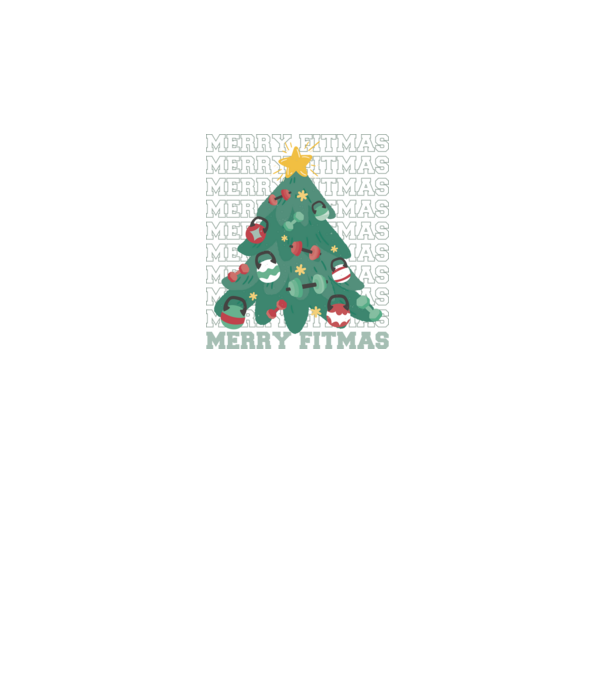 Merry Fitmas Karácsonyfa Fitness minta türkiz pólón