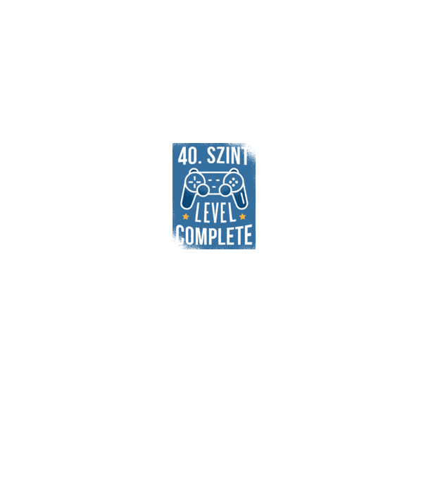 40. szint level completed minta fekete pólón