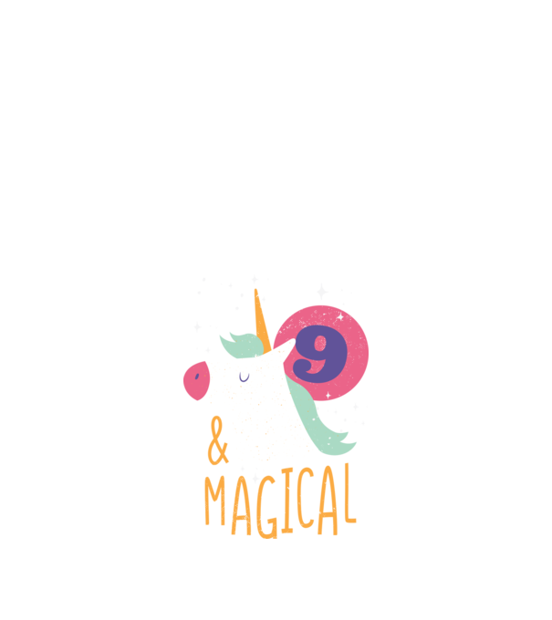 I'm 9 and Magical Unikornis minta fekete pólón
