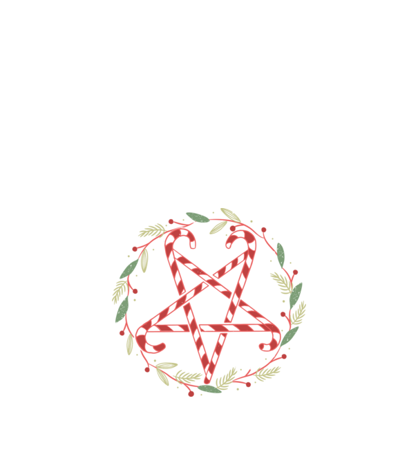 Karácsonyi Pentagram minta fekete pólón