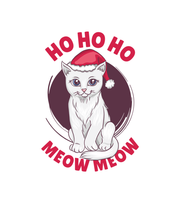 Ho Ho Ho Meow Meow Cicás Karácsony minta fehér pólón