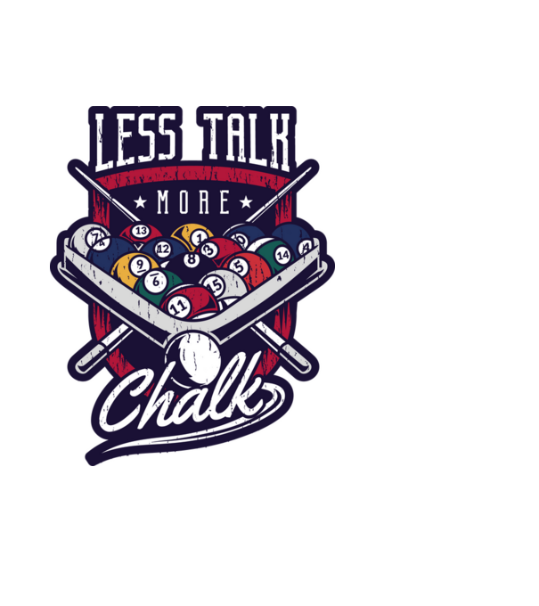 Less Talk More Chalk Billiárd minta fekete pólón