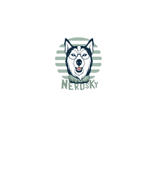 Nerdsky Husky minta sötétkék pólón