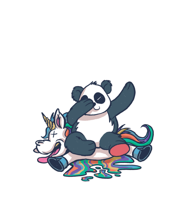 Panda DAB Unikornison minta fehér pólón