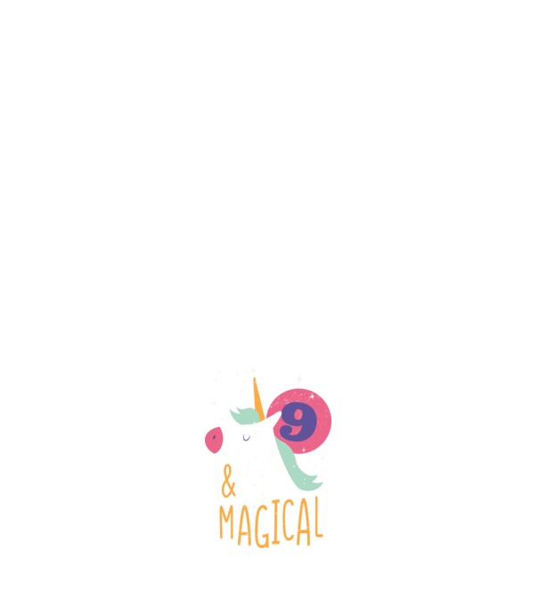 I'm 9 and Magical Unikornis minta fehér pólón
