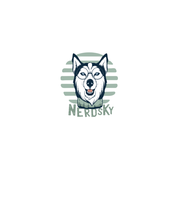 Nerdsky Husky minta farmerkék pólón