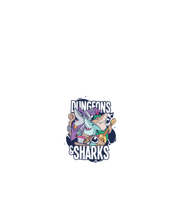 Dungeon Sharks minta fehér pólón