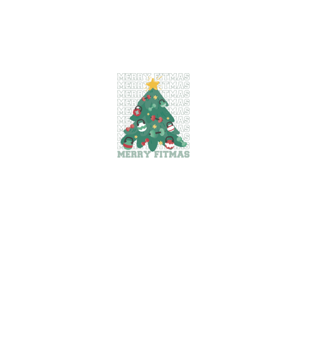 Merry Fitmas Karácsonyfa Fitness minta fekete pólón