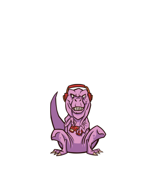 Gamer trex minta fehér pólón