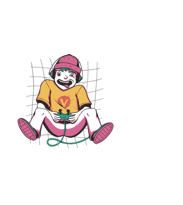 Videogames minta fehér pólón