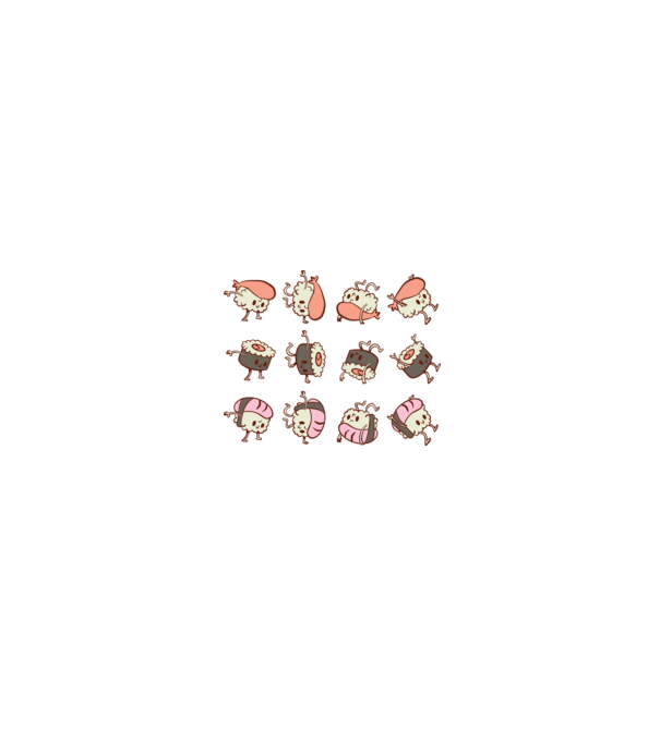 Sushi Roll minta fehér/piros pólón