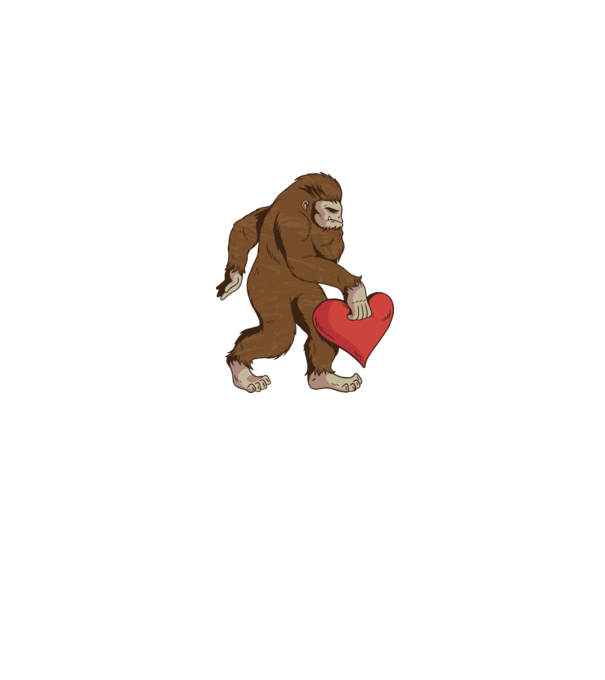 Bigfoot Jeti szívvel minta szürke pólón
