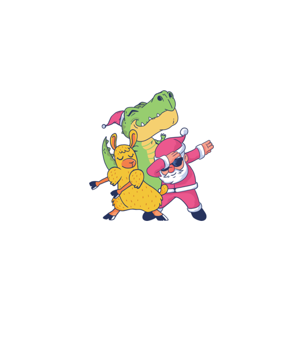 Mikulás Láma T-rex DAB karácsonyra minta zöld pólón