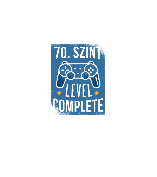 70. szint level completed minta fekete pólón