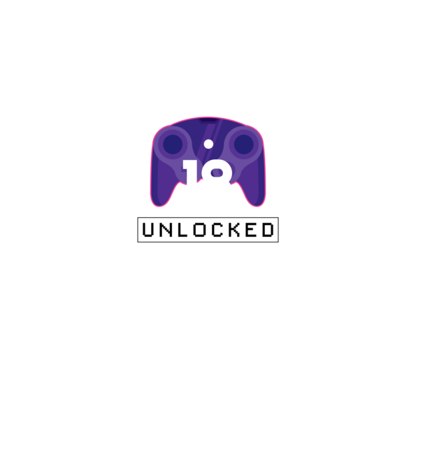 Level 18 Unlocked Gamer Születésnap minta türkiz pólón