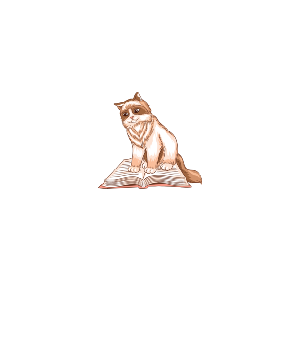 Cat Reading Book minta királykék pólón