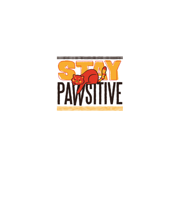 Stay Pawsitive minta fehér pólón
