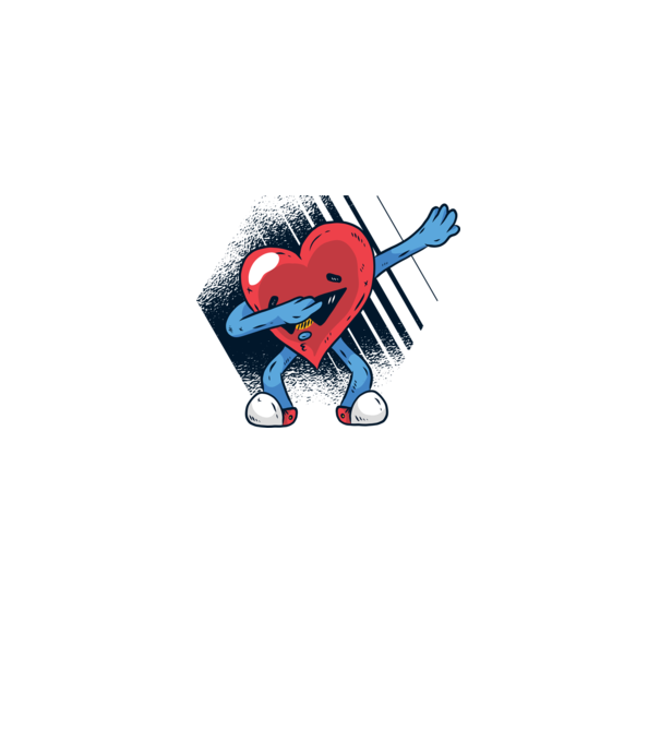 Szív DAB Floss Heart vicces póló Valentin napra minta fehér pólón